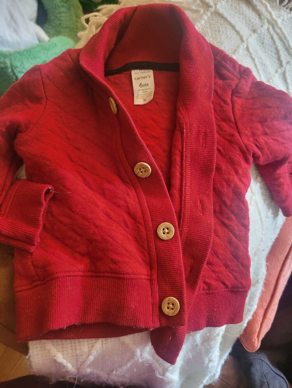 Carter's Red Quilted Shawl Collar Baby Jacket